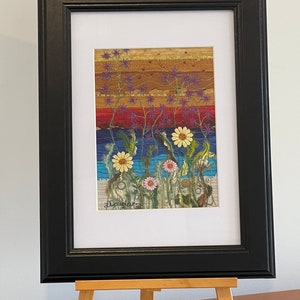 SUMMER NIGHT Original Textile/Mixed Media Artwork - Ready To Frame