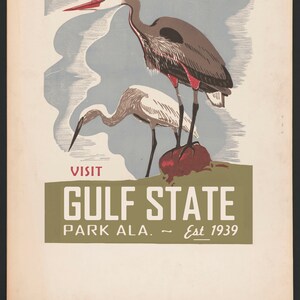 Gulf State Park ALA 1936 Póster WPA