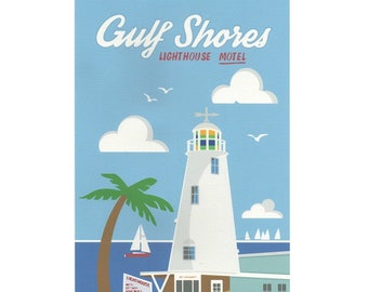 AG Print No. 1981 "The Long Holiday" Gulf Shores Alabama Lighthouse Motel