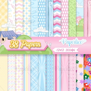 Pink Hen Digital Paper Kit