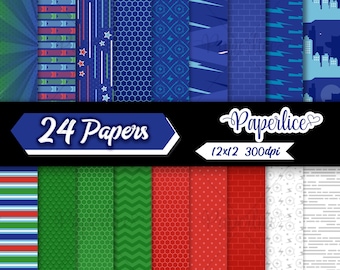 Comic Digital Paper Superhero Paper