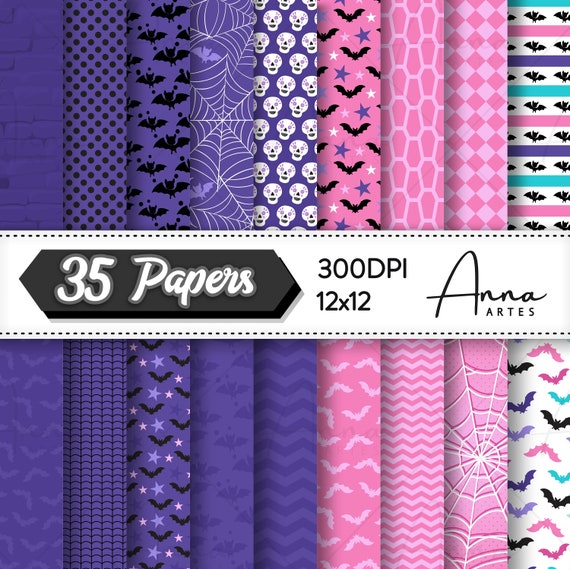 Vampire Digital Paper, Vampire Birthday Paper, Vampire Girl Digital Paper