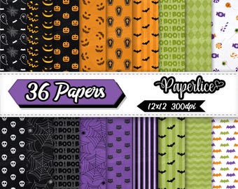 Halloween digital paper, Trick or treat scrapbook papers