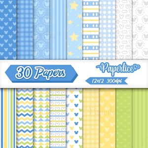 Baby Boy Digital Paper Scrapbook Background