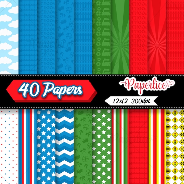 Train Digital Paper Kit Digital