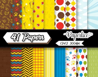 Circus Monkey Digital Paper