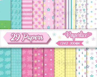Pink Pig Scrapbook Digital paper