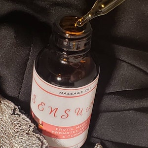 Sensual Massage Oil/ Lovers Oil/ All Natural Body Oil/ Aphrodisiac Couples Gift/ Tantric/ Valentines Day Gift for Her/ Relaxing Date Night