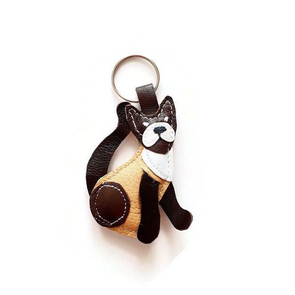 Porte clé Chat en cuir, porte clés en France, porte clés cuir, porte-clefs chat, cadeau maman, cadeau mamie, cadeau fête des mères