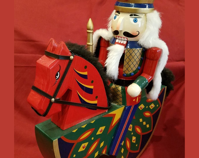 King Wooden Nutcracker Rocking Horse by Kirkland Etsy