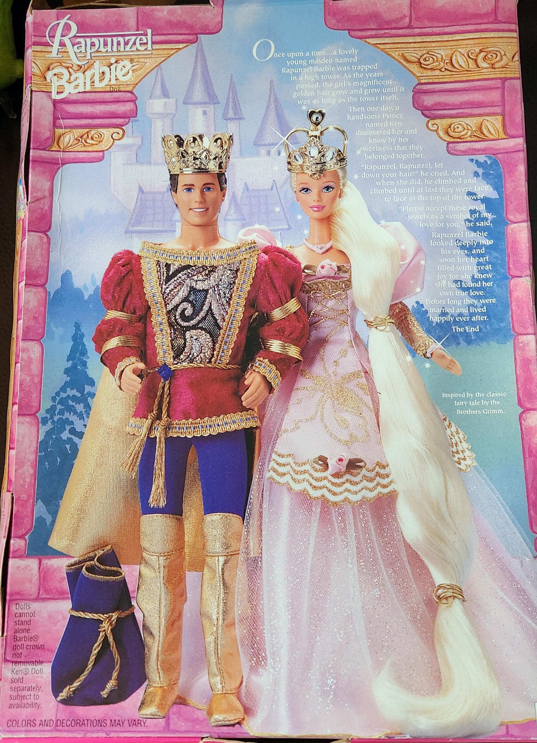 Vintage Prince Ken and Princesses Rapunzel Barbie - With Original 