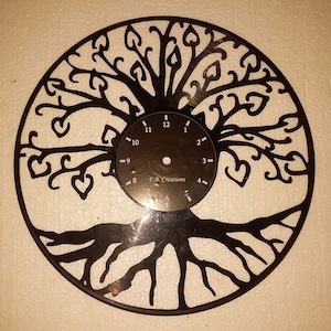 Tree of Life vinyl clock pattern in DXF format for laser cutting or cnc machining