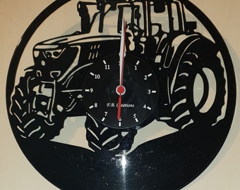 Tractor version 1 recent vinyl clock pattern in DXF format for laser cutting or cnc machining