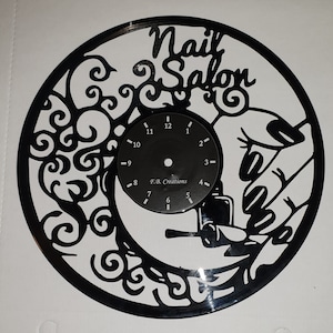 Nail Salon vinyl clock pattern in DXF format for laser cutting or cnc machining
