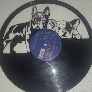 Franse Bulldog vinyl klok patroon in DXF-formaat voor laser snijden of CNC verspanen