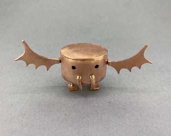Handmade Copper Bat Robot: Recycled Metal Art