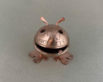 Handmade Copper Buggly: Coin Art - Pilot Dreamer