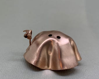 Handmade Copper Ghost Figurine with Rose - 'Boo'