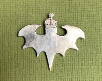 Handmade Bat With Crown Lapel Pin Badge
