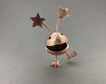 MonStar - Handmade Copper Coin Figure With Stars