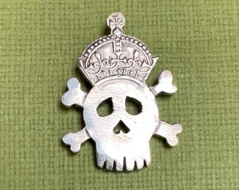 Handmade Skull and Crossbones Lapel Pin
