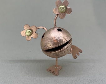 Handmade Copper Penny Robot Figurine - Daisy Dink - Upcycled Art