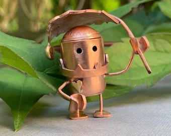 Sprout - Cute robot made from copper