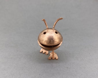 Handmade Coinling Robot: Upcycled Copper Coin Art - "Ralph"