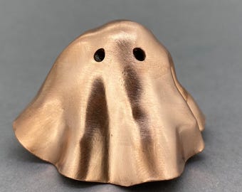 Handmade Copper Ghost Figurine: Recycled Metal Art