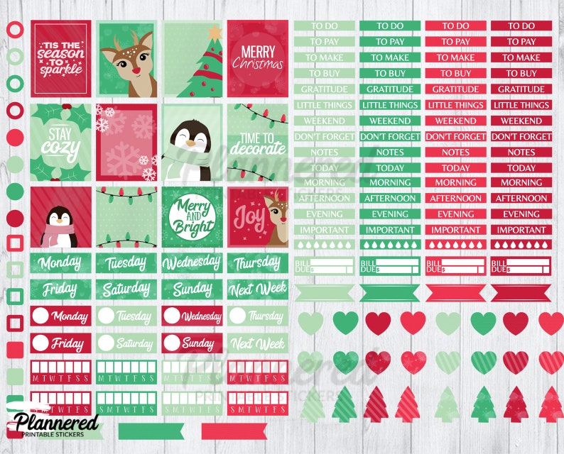 Christmas Digital Stickers Christmas Stickers for Goodnotes Etsy