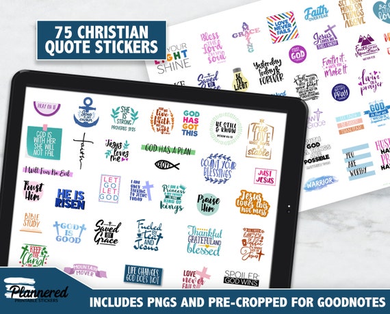 Faith Quote Digital Stickers, Precropped goodnotes Christian quote stickers, Bible verse planner digital stickers, goodnotes, individual png