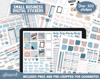 Small Business Digital Stickers, 600+ home craft business digital sticker set, Precropped goodnotes stickers, business owner ipad stickers