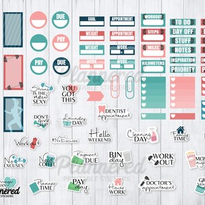 Digital Fitness Stickers, 500 fitness digital stickers, Precropped goodnotes stickers for weight loss, workout digital PNG stickers set image 7