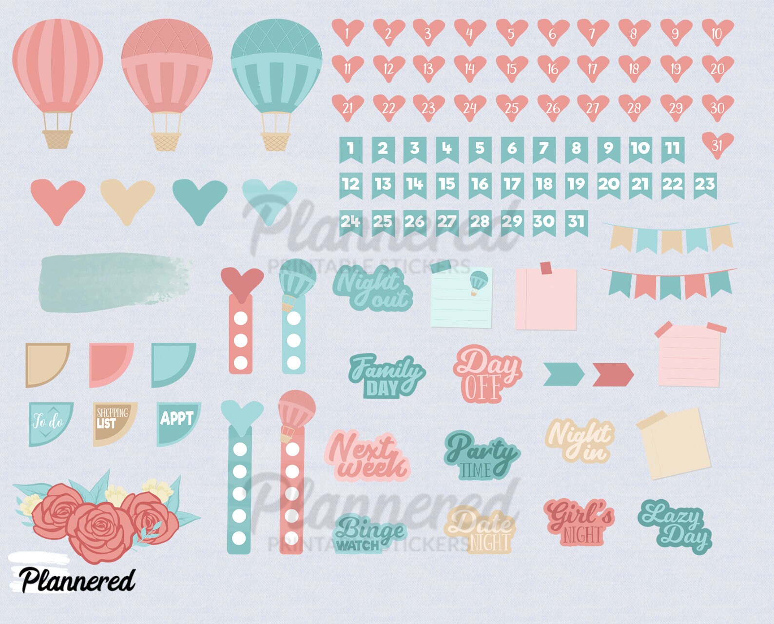 February Text Stickers February Digital Stickers, 500+ Digital February Sticker Set ...