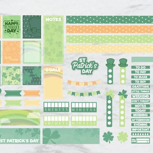 St Patrick's Day Digital Stickers, St Paddy's Digital Goodnotes Stickers, 230 stickers for saint paddy's day, precropped goodnotes stickers image 3