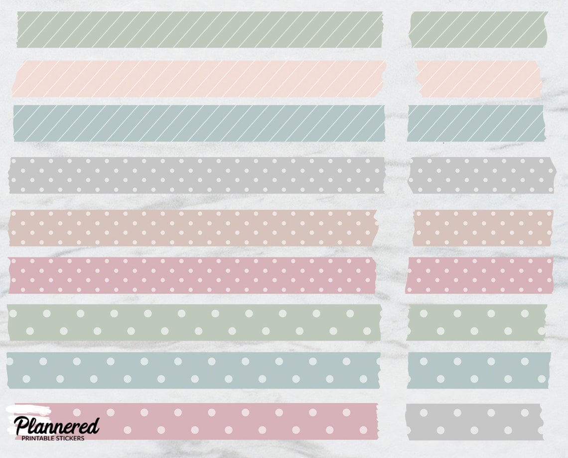 Washi Tape Digital Stickers, Precropped Goodnotes Washi Png Stickers ...
