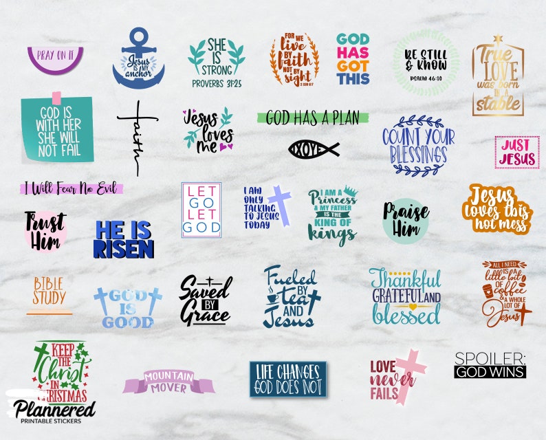 Faith Quote Digital Stickers Precropped Goodnotes Christian Etsy