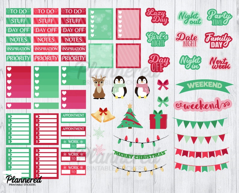 Christmas Digital Stickers Christmas Stickers for Goodnotes Etsy