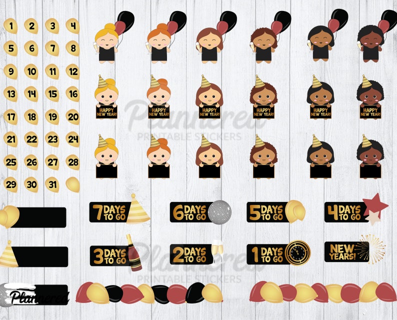 New Years Digital Stickers Digital Goodnotes Stickers 187 - Etsy