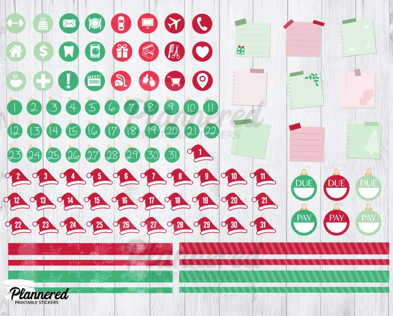 Christmas Digital Stickers Christmas Stickers for Goodnotes Etsy