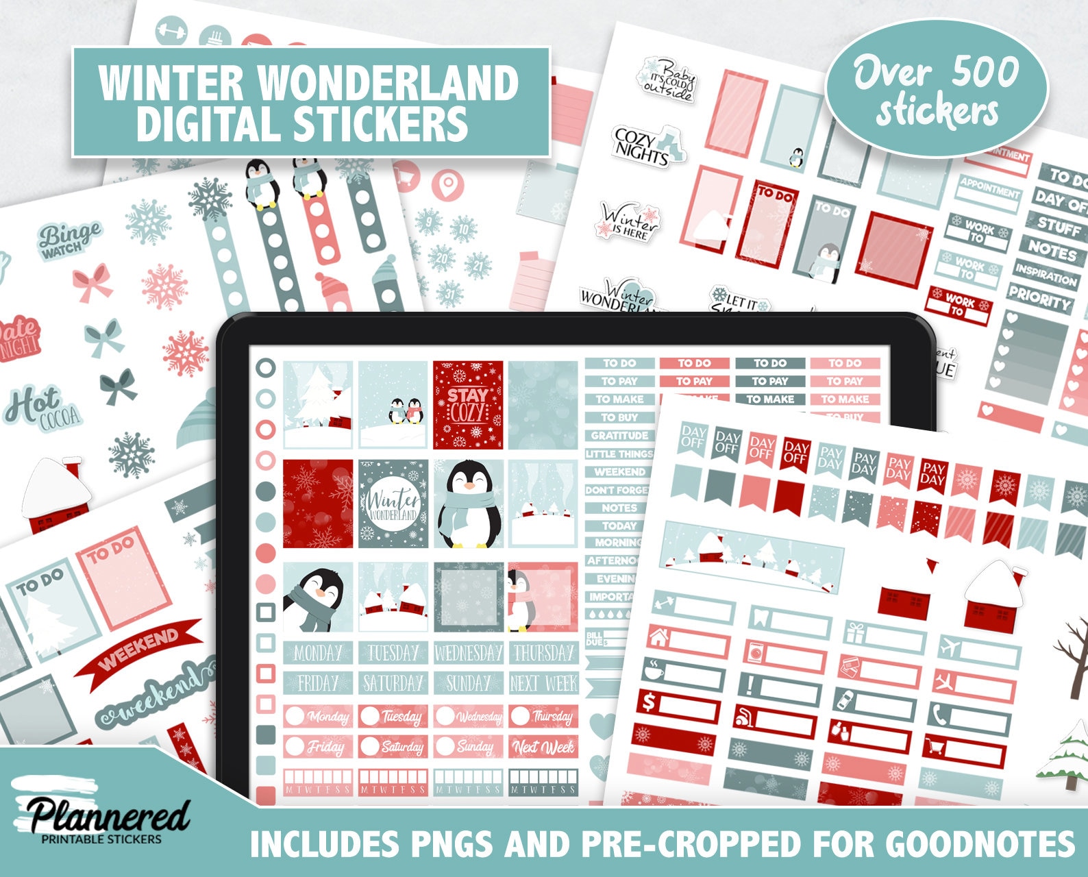 Winter Clipart, Winter Scrapbook, Holiday Clipart, Winter Sticker Clipart,  Winter Clip Art, Winter Planner Stickers, Printable Winter 