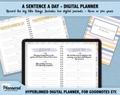 Sentence a day digital diary for Goodnotes, digital memory book, digital journal, five year summary, digital hyperlinked goodnotes journal