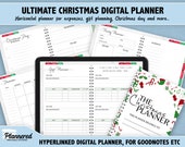 Christmas Digital Planner for Goodnotes, horizontal digital christmas planner, christmas journal for ipad, xmas digital hyperlinked planner