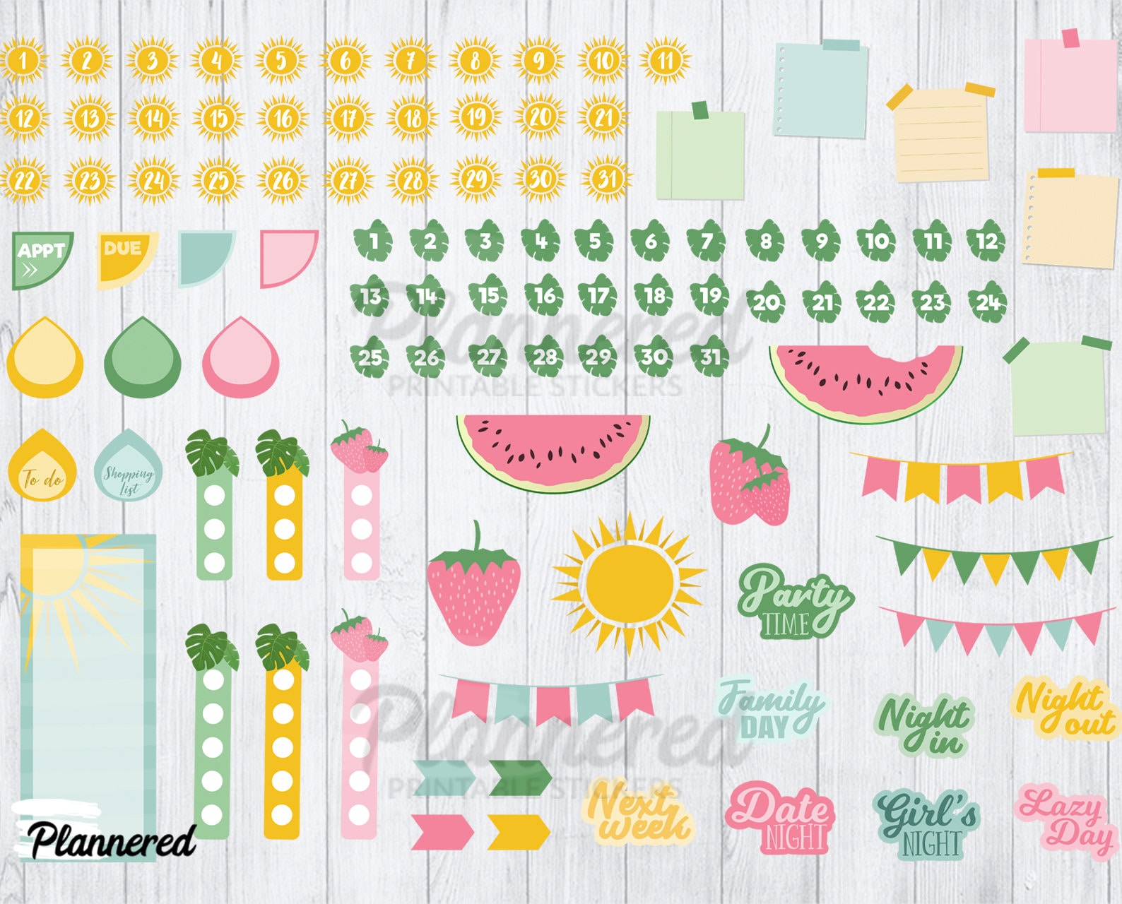 June Digital Stickers, 500+ Digital June Summer Sticker Set, Precropped ...