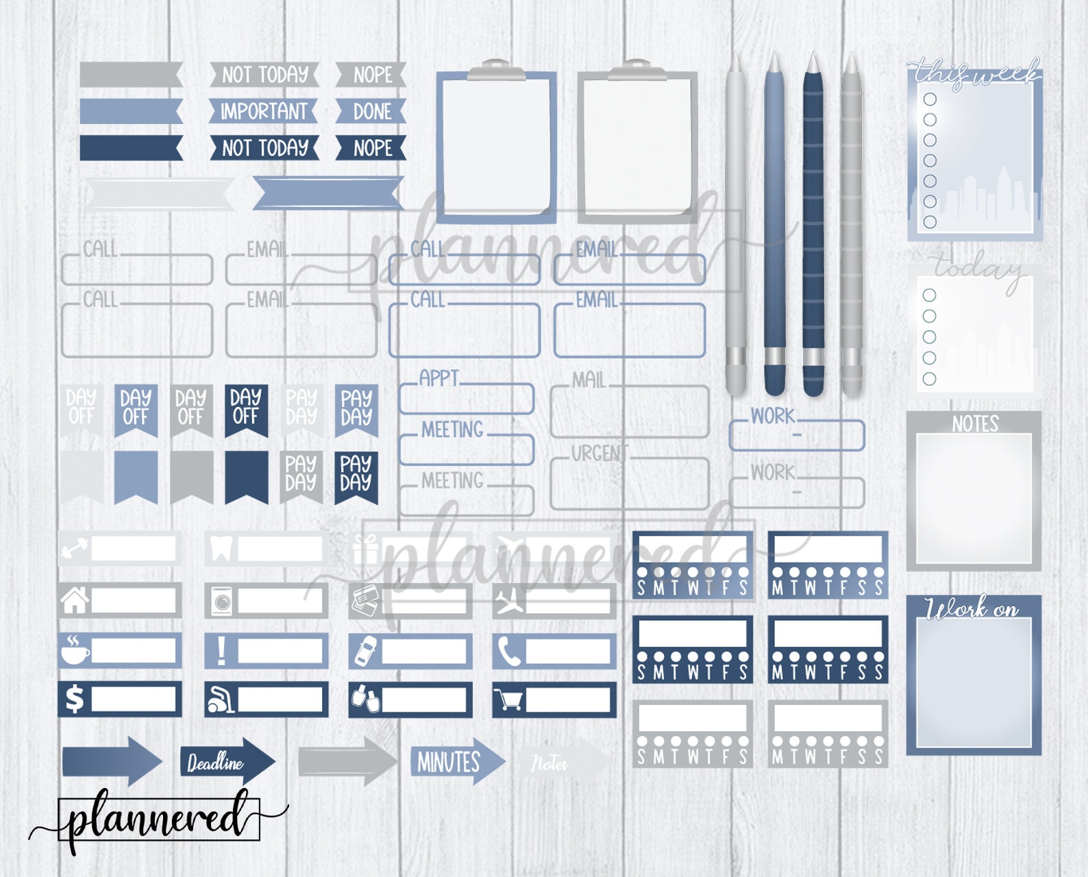 Work Digital Stickers 500 Office Working Digital Sticker - Etsy