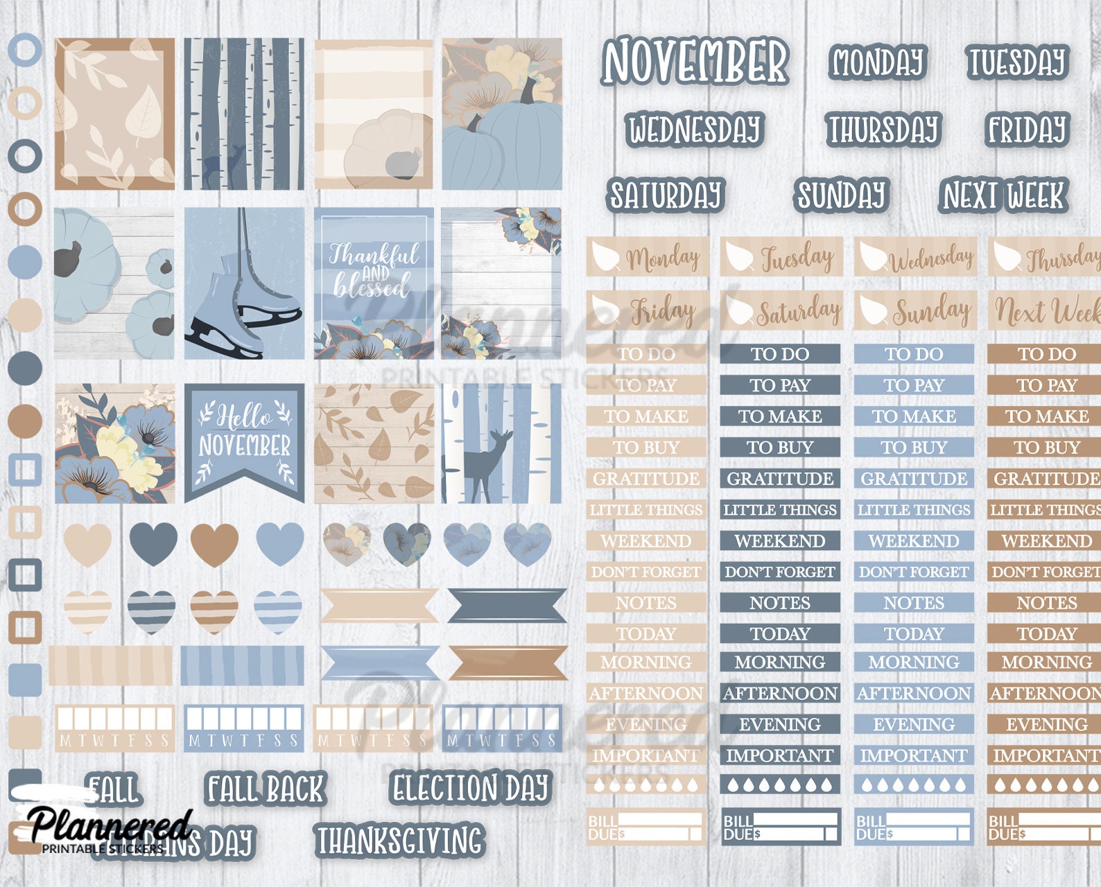 November Digital Stickers 500 Digital November Sticker Set - Etsy