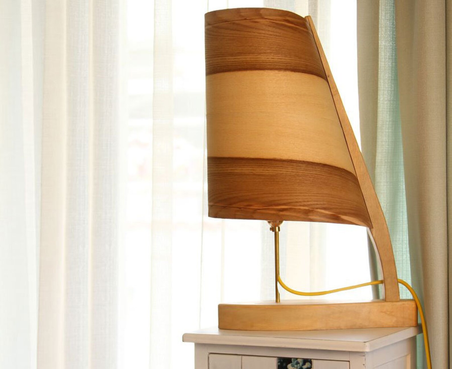 Boat Table Lamp Contemporary Lamp Wooden Bedside Lamp Etsy