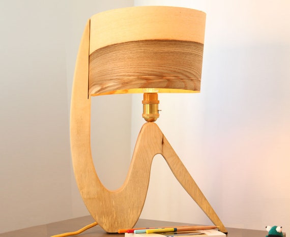 wooden bedside lamp