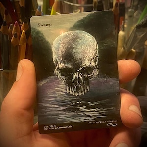 Magic The Gathering Altered Swamp Basic Land Card Original Artwork