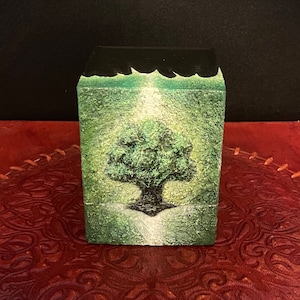 3D gedruckte Deckbox von Original Magic The Gathering Mono Green Forest Land DeckboxArt No.#25